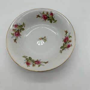 Vintage Thames Round Vegetable Bowl Moss Rose Serving Dish Pink Flowers China